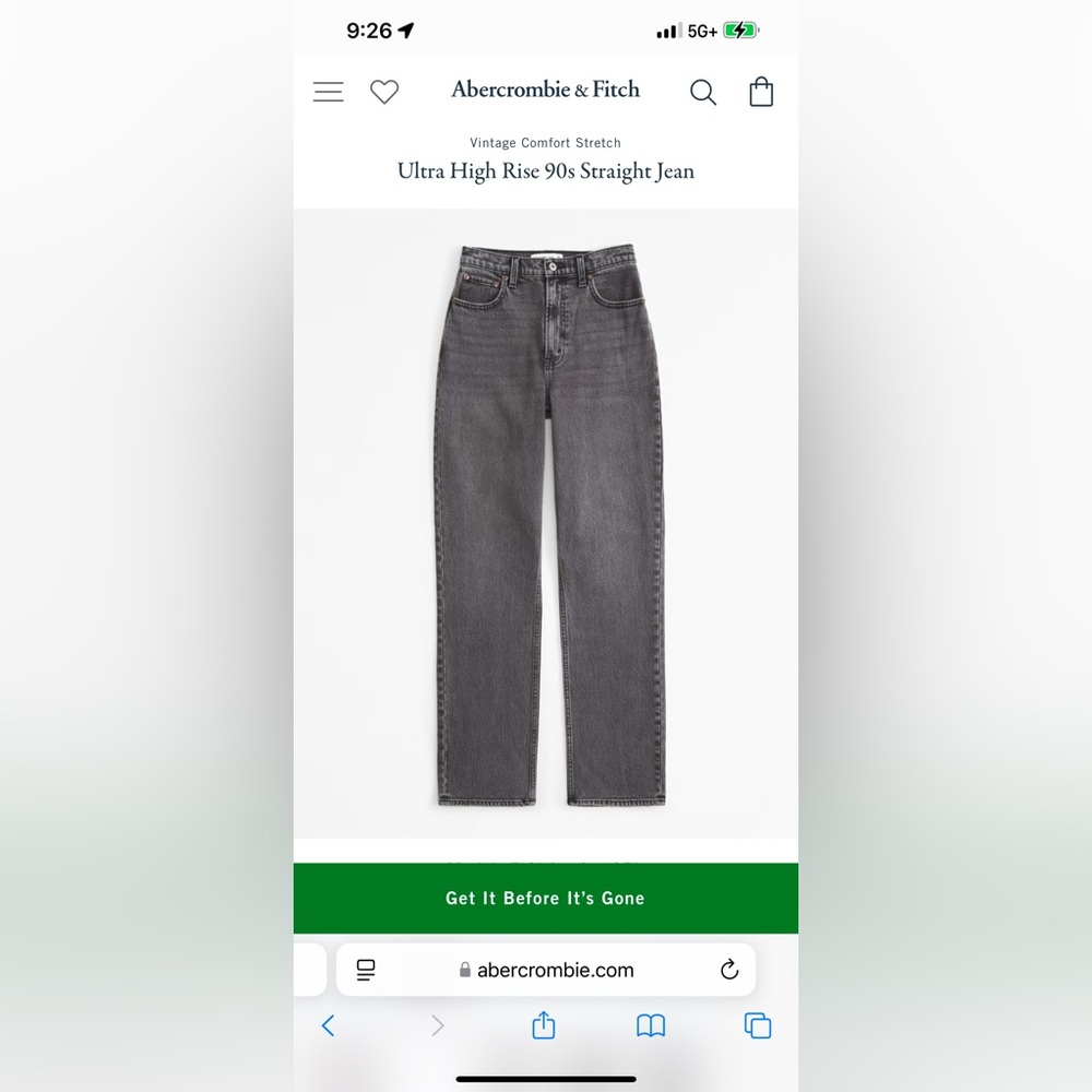 Abercrombie ‘90’s Slim Straight Ultra High Rise